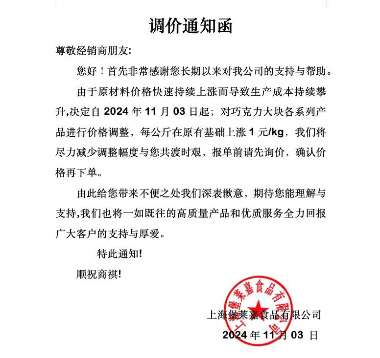 調(diào)價(jià)通知函(圖1)